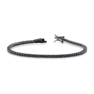 Bracciale Hiriwa 925 Tennis Argento Nero Pietre Nere