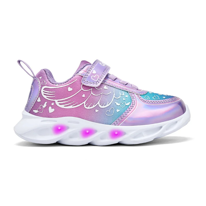 Zapatillas De Luces De Niña Con Cordones Elásticos