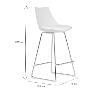 Tabourets de bar design blancs 65 cm (lot de 2) JUNE