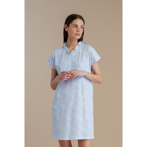 Camicia da notte donna in cotone con collo quattro bottoni articolo violet Noidinotte