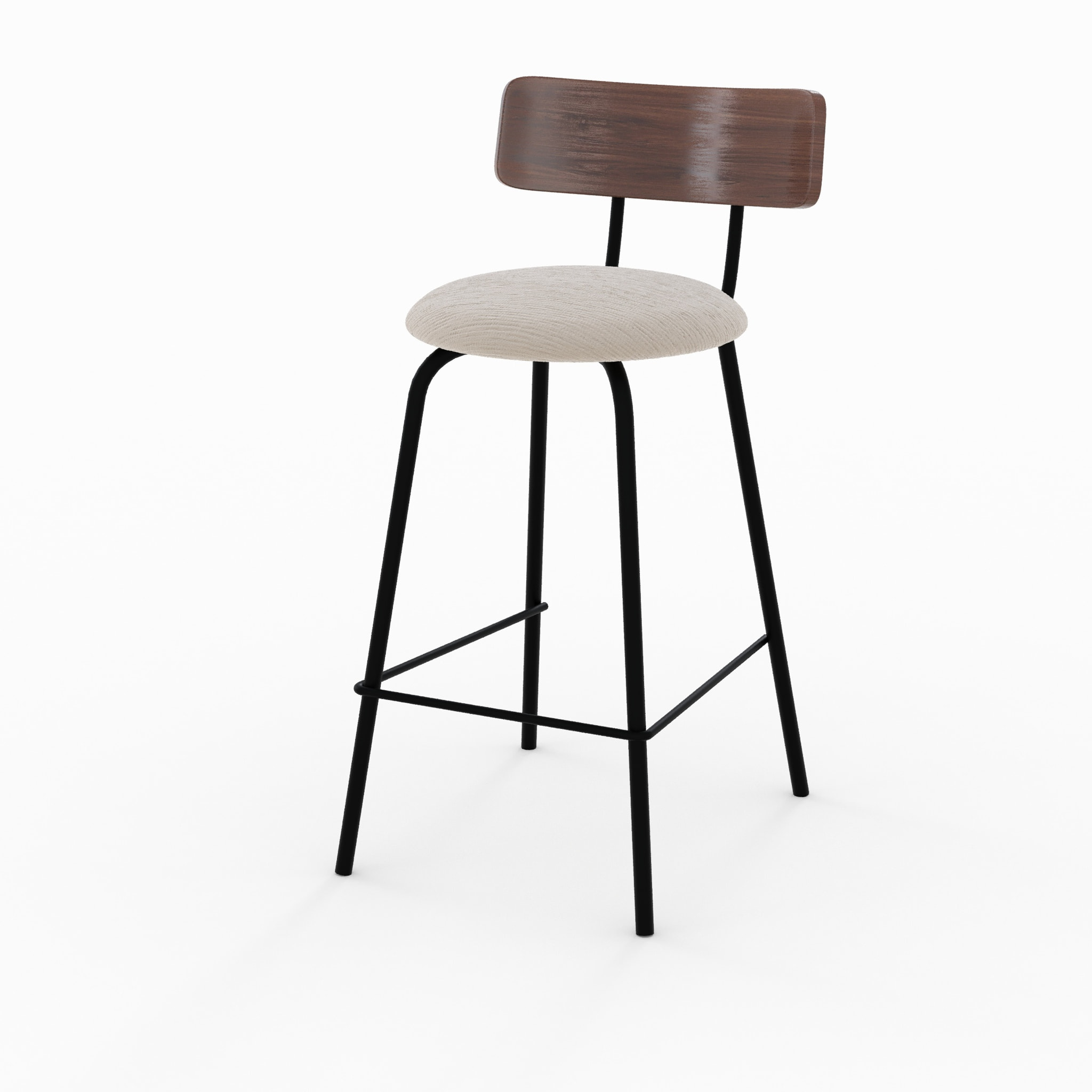 Lot de 2 chaises pour îlot central 64 cm en tissu beige - Alize