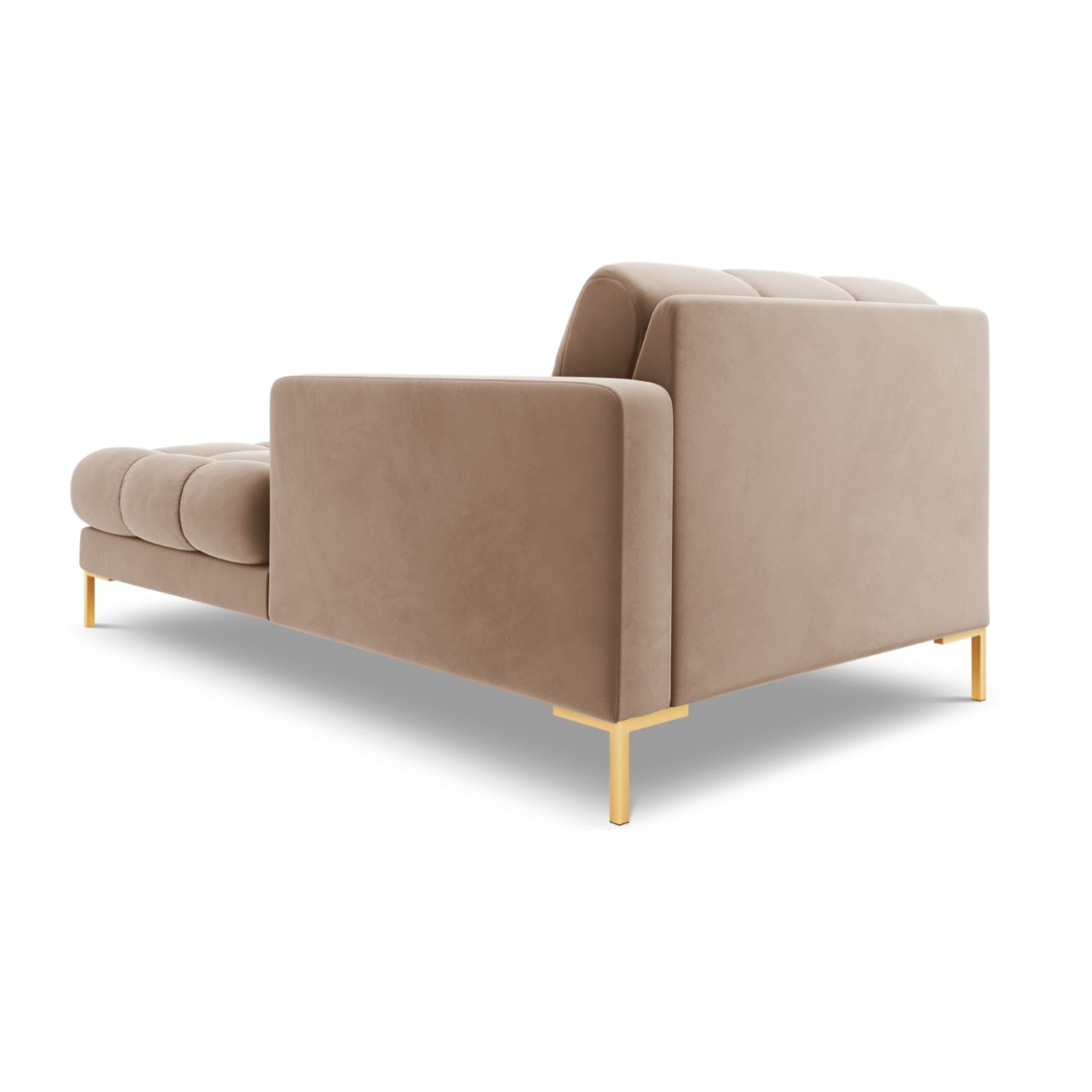 Méridienne droite "Bali" en velours beige