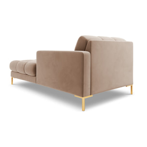Méridienne droite "Bali" en velours beige