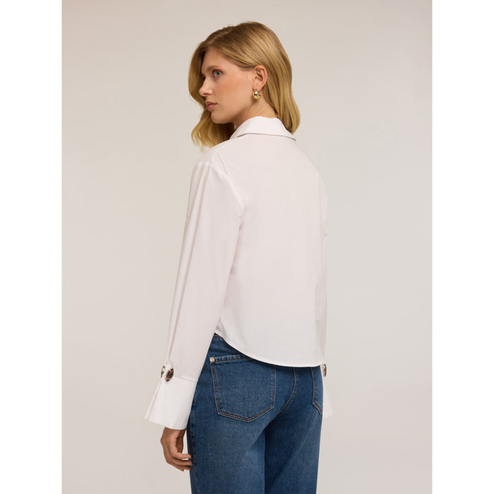 Motivi - Camisa oversize con piedras - Blanco