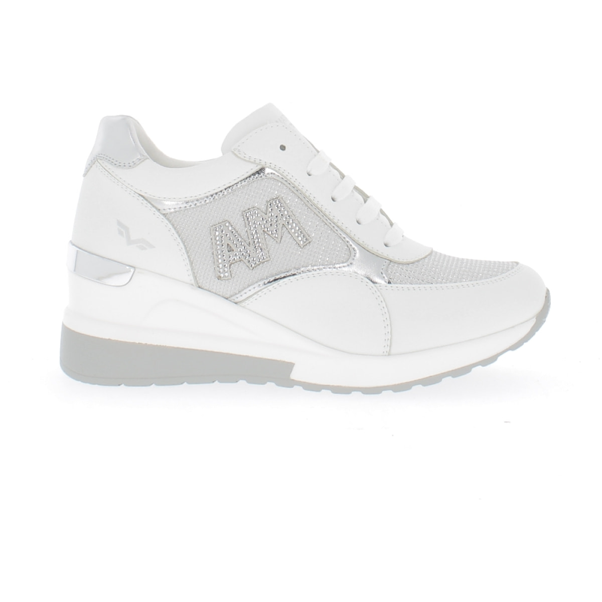 Armata di Mare Scarpe Donna Sneakers Casual in Ecopelle con la Zeppa AMD SS31H15 White