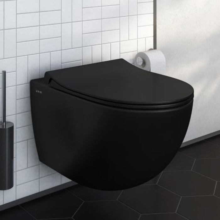 Sento WC sans bride SmoothFlush + Abattant avec frein de chute, Noir mat (7848-083-6147)