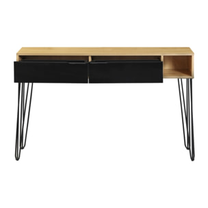 Consolle ingresso moderna in legno rovere e nero 124