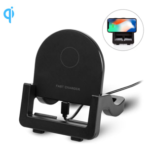 Caricatore wireless rapido Qi 15W. Supporto orizzontale e verticale.