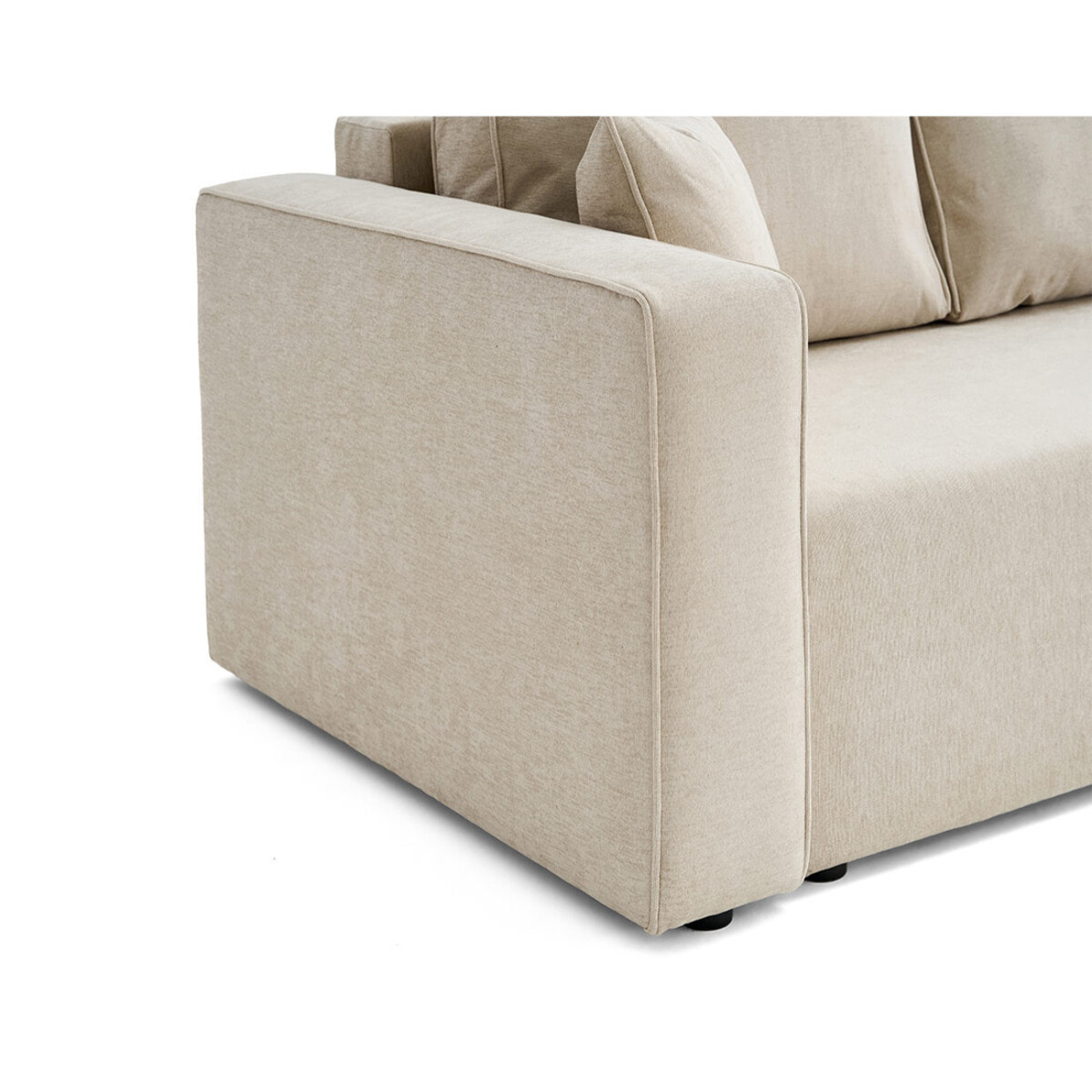 Topaze - canapé 3 places - convertible avec coffre - en tissu - Beige