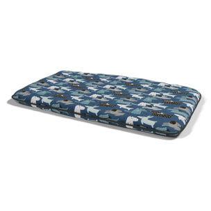 MAXY CUSCINONE TRAPUNTATO STAMPATO-BLUE DOGS 60X100 CM