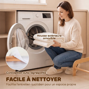 Canapé chien style nordique bois fourrure 70L x 47l x 30H cm