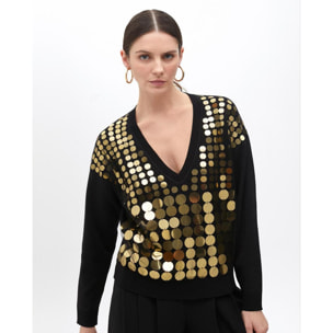 Maglione in rete con paillettes