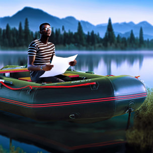 Sparrow 360 - Gommone 360X150Cm Con 4 Camere D'Aria E Pavimento In Legno Sintetico