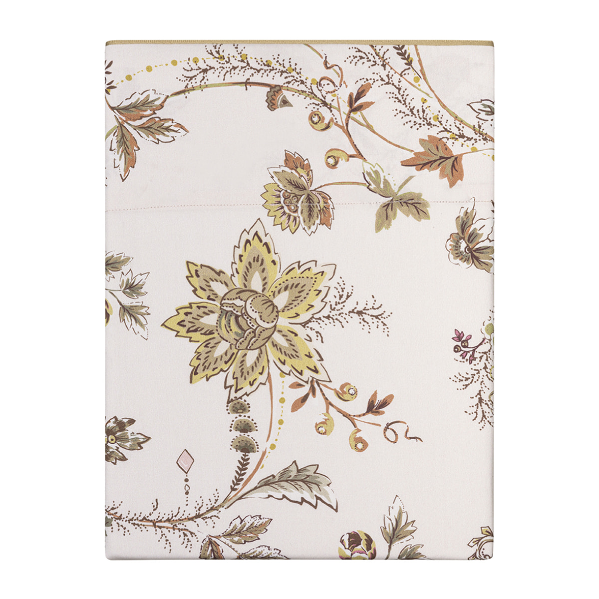 Drap plat imprimé en satin de coton bio, MAUSSANE, Rose clair