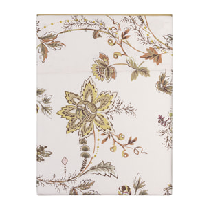 Drap plat imprimé en satin de coton bio, MAUSSANE, Rose clair