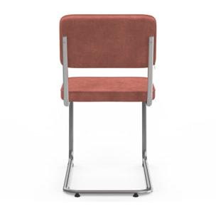 Chaises Naya en velours terracotta et pied métal - lot de 4