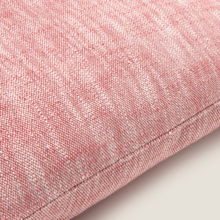 Funda de cojín algodón efecto lino Soliso color rojo Algodón
