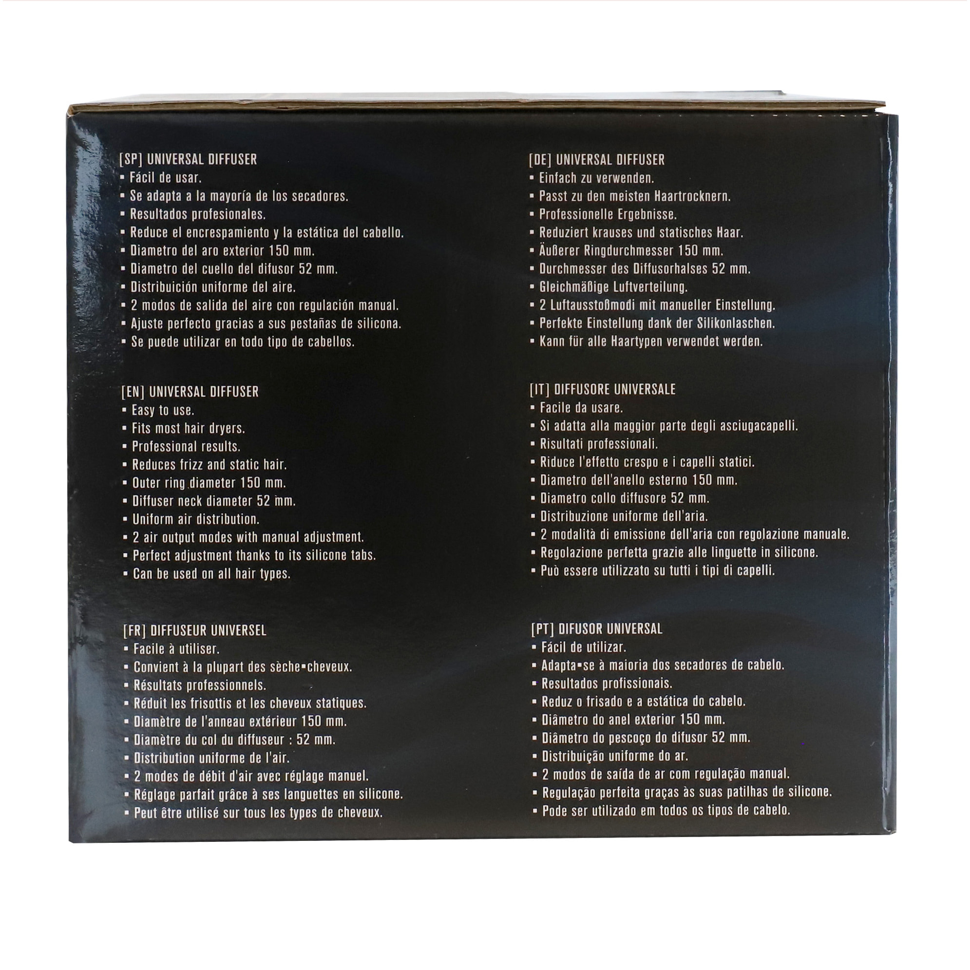 Difusor moldeador universal - negro