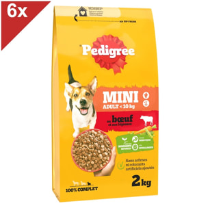 PEDIGREE MINI Croquettes au Boeuf Petit Chien Adulte <10kg 6x2kg