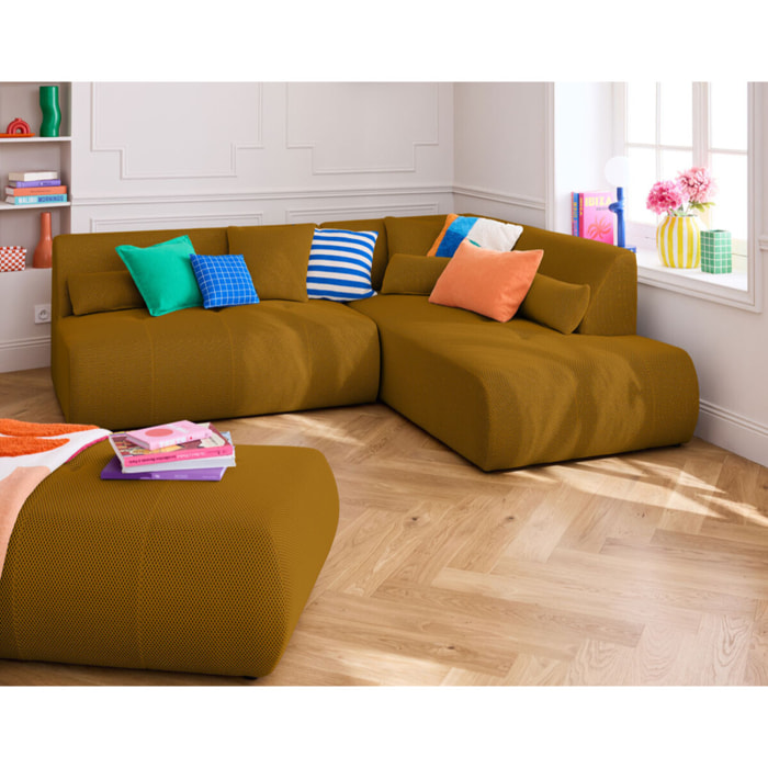 Onyx - pouf d'appoint - en tissu mailles 3D - Jaune
