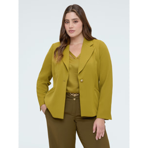 Fiorella Rubino - Blazer estructurado con botón joya - Verde claro