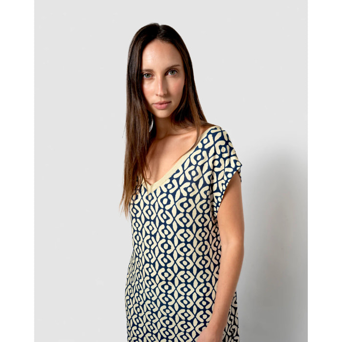 Vestido corto soft agra azul marino