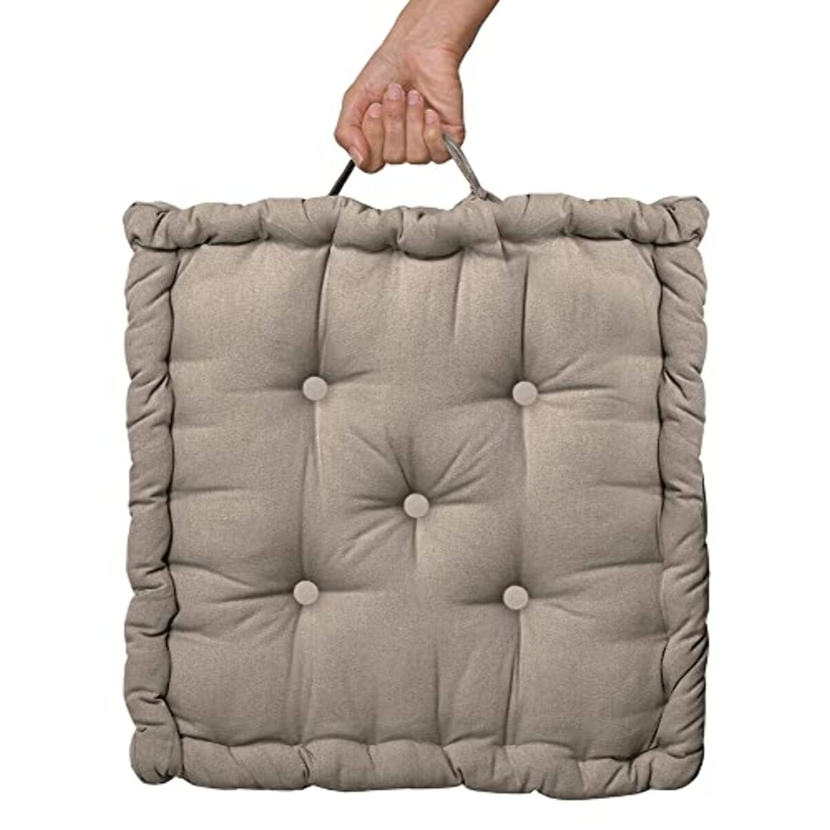 INTRECCI – Cuscino arredo 40x40 cm con maniglie, ideale per panche, giardino e picnic