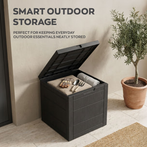Neo 35 - Baule Portaoggetti da Giardino 54x53x56 cm Contenitore Lucchettabile in Resina Antracite
