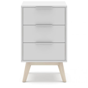 Mesita de noche Numa 3 cajones Blanco - Oak Soft
