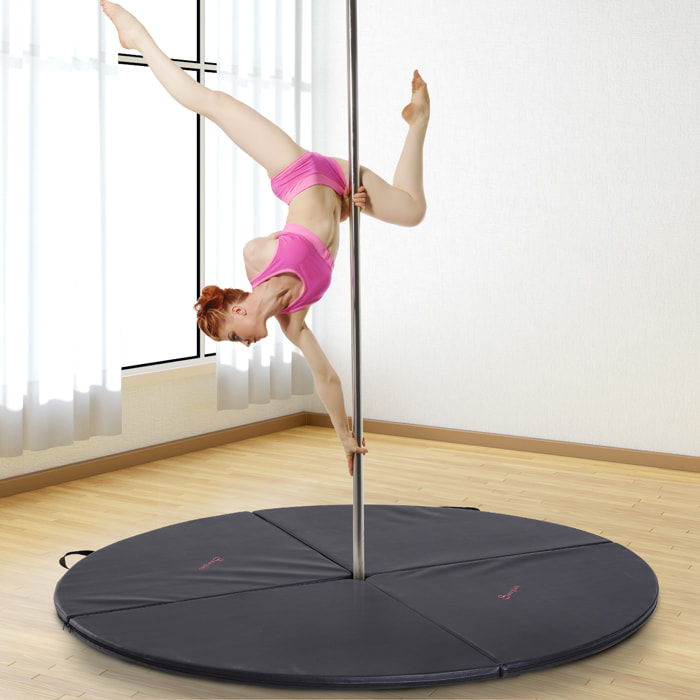 Tapis de pole dance pliable - pole dance mat - tapis de protection Ø 150 cm épaisseur 5 cm - revêtement PVC noir