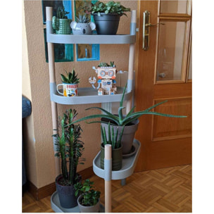 Estantería para plantas modular y personalizable con riego automático por goteo ; color blanco; 4 bandejas