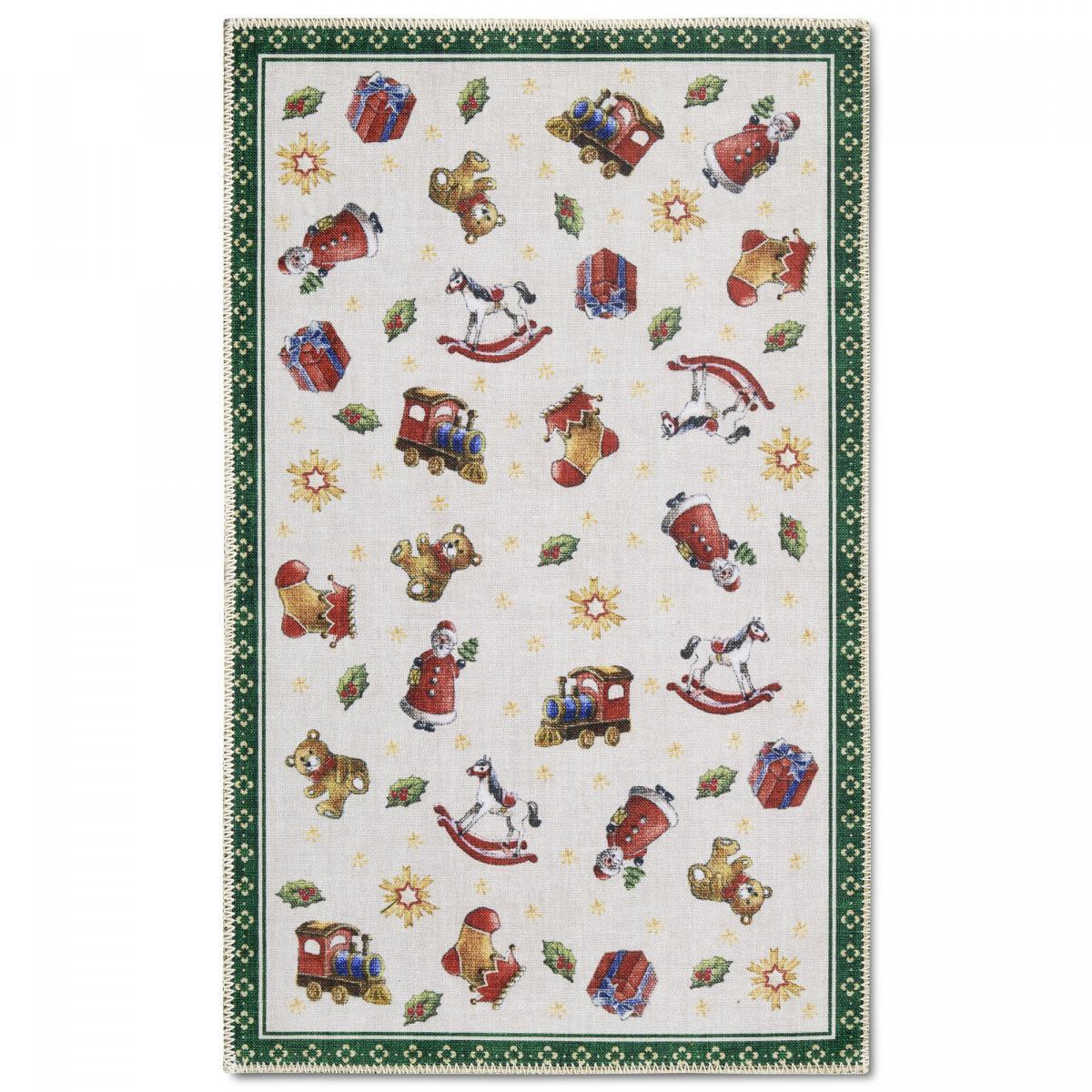 Tapis salon ou chambre enfant,  motif fêtes de SANTA, kilim original, entretien facile