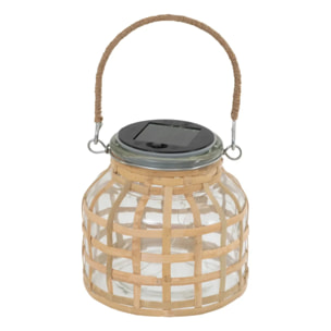 Lanterne solaire "Niky" H12cm beige