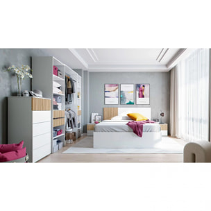 Cabecero con mesitas Ethna Blanco Artik (Blanco Mate) - Natur