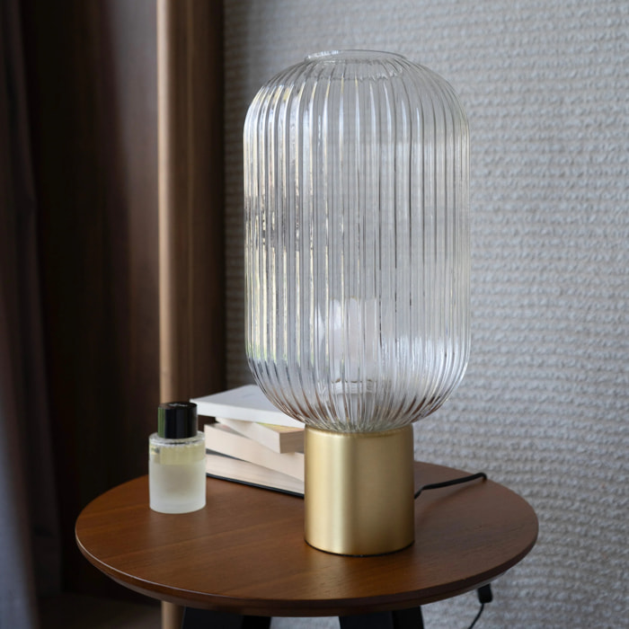 Lampe à poser en verre cannelé - Lou