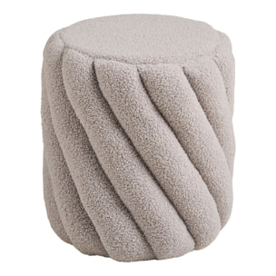 Sana - Pouf rotondo in teddy grigio ø38x40 cm