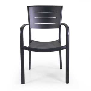 Poltrona Vacchetti Delta in alluminio antracite cm55,5x59,5h85