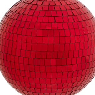Boule disco verre D.20cm rouge