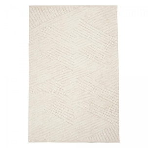 Tapis salon et chambre fait main en coton motif faux uni REFE