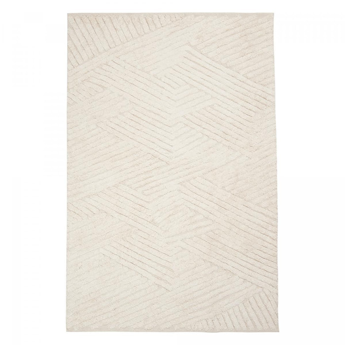 Tapis salon et chambre fait main en coton motif faux uni REFE
