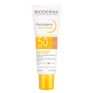 Photoderm Aquafluide - Fluide Ultra-Légère Hydratante Doré - Peaux Sensibles - SPF50+ 40 ml