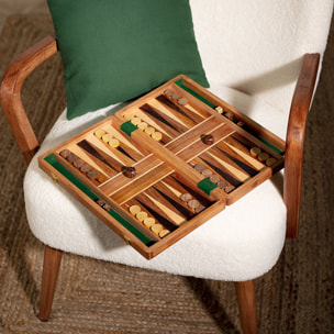 Jeu backgammon - bois 36x40 - 5 cm