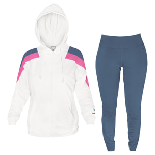Tuta Donna DIADORA Cappuccio Full Zip - Cotone Garzato 3 Colori Art.795