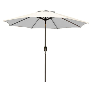 Ombrellone Da Giardino Parasole Per Balcone Con Air Vent Inclinazione Regolabile Apertura A Manovella Anti UV Impermeabile 2.7 M Bianco