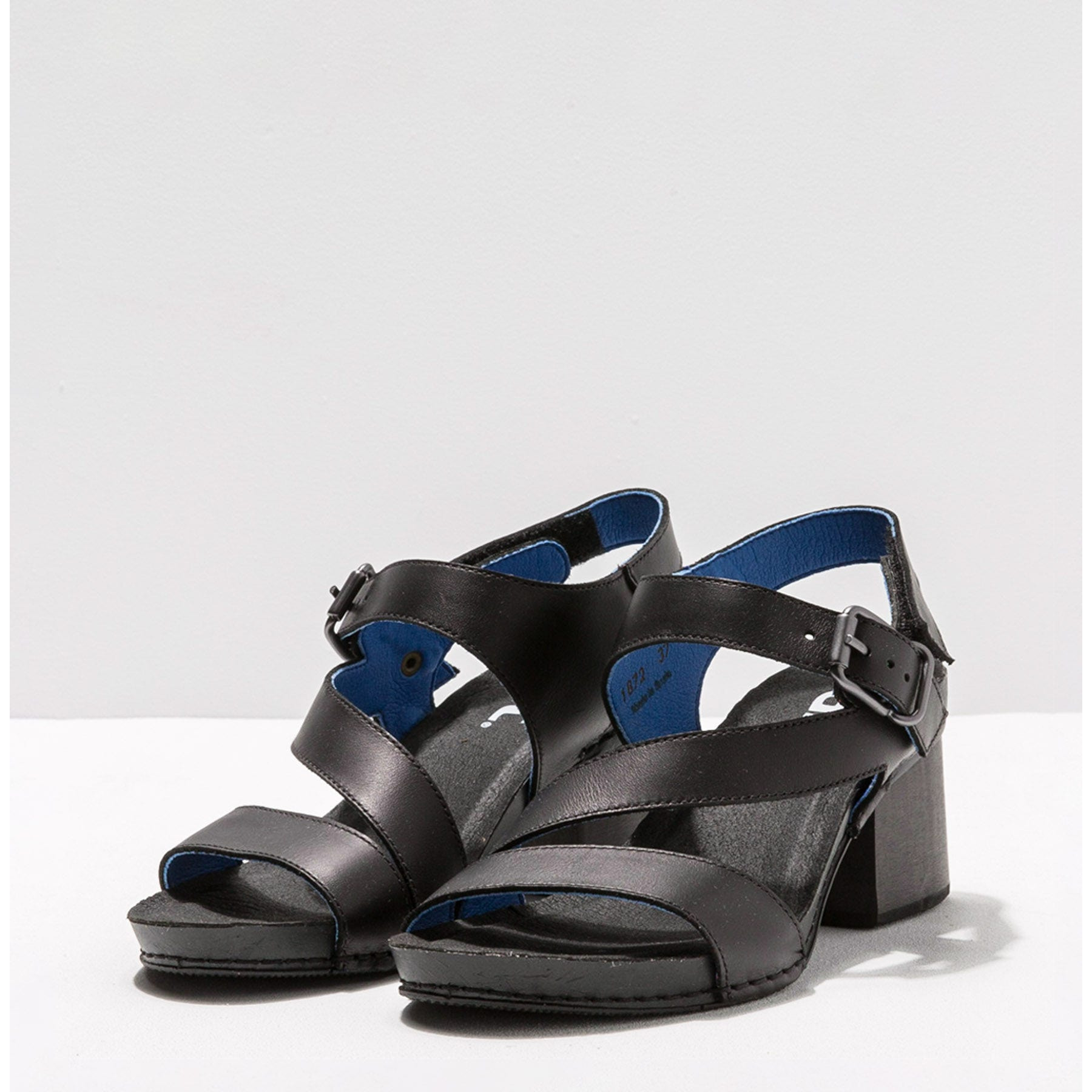 Sandalias con tacón 1872 GRASS WAXED BLACK/ I WISH color Black