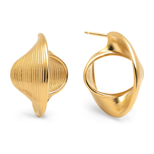 Boucles d'Oreille Infini Acier Plaqué Or