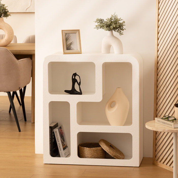Meuble 4 niches Soleya blanc 75x30cm