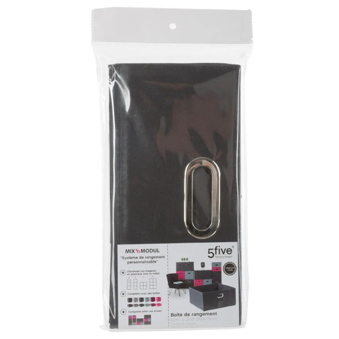 Panier tissu 31x15cm "Mix N' Modul" gris anthracite