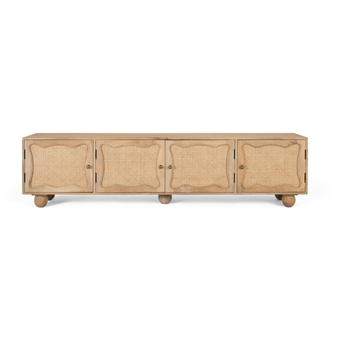 Mueble TV de Madera de Mango 200 Cm Estilo Boho Mediterráneo