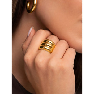 Anelli Dune in Acciaio Placcato Oro